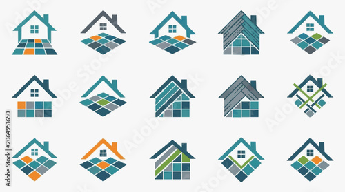 Tableau sur toile Modern House Icons Collection.