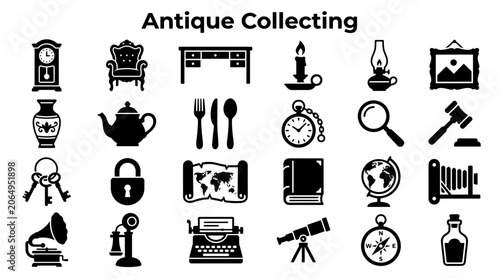 Photos Antique Collecting Icons Representing History and Nostalgia with Vintage Objects