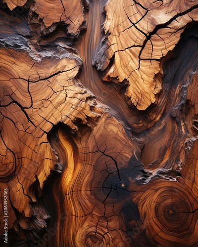 Close-up Textured Wood Grain Pattern with Warm Natural Light and Rustic Texture