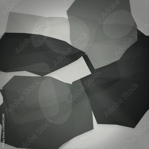 Abstract geometric shapes in black and white