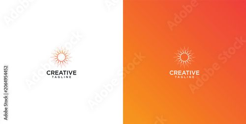 Minimalist Sun Symbol Graphic Design with Radiant Circular Rays and Clean Typography for Modern Branding Solutions