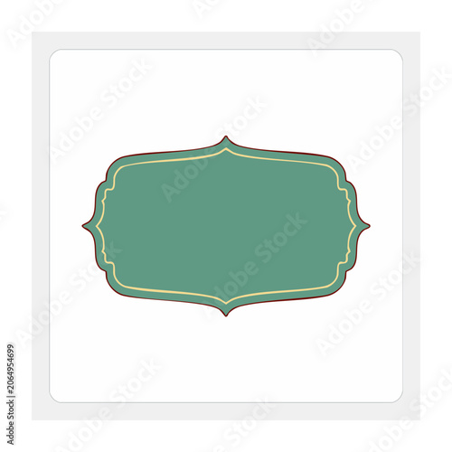 Teal ornate rectangular frame vector