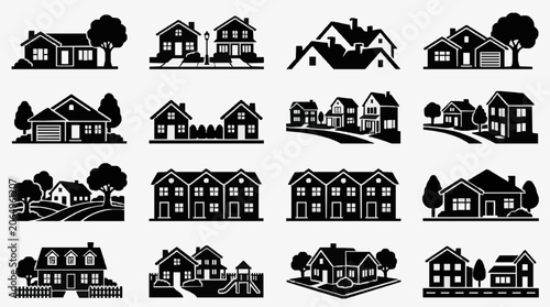 Tableau sur toile Modern Residential House Styles Collection.