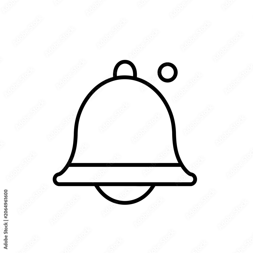 Fototapeta premium A simple line drawing of a bell ringing with a notification symbol