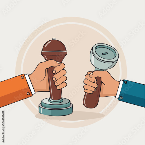 Two Hands Holding Coffee Portafilters