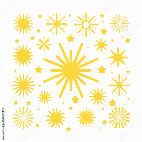 Yellow Starbursts and Stars Pattern