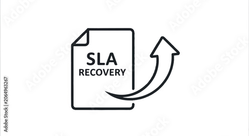 Iconic SLA Recovery Document with Circular Arrow Emphasizing Service Level Agreement Concept.