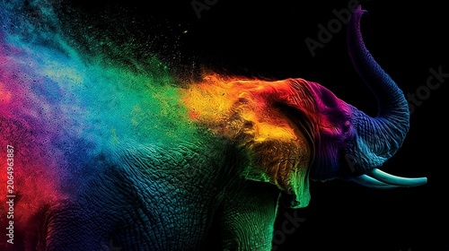 Rainbow Elephant Bursting With Global Rhythms for a Vibrant World Music Day Celebration