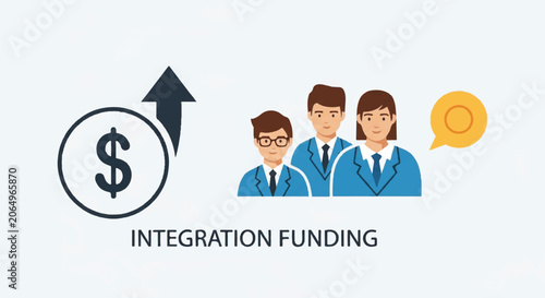 Professional Integration and Funding Initiative Visual Representing Growth, Collaboration, and Teamwork Among Leaders.