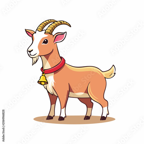 Cartoon Goat with Bell