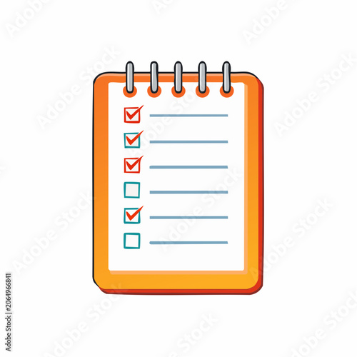 Checklist with checkboxes and lines