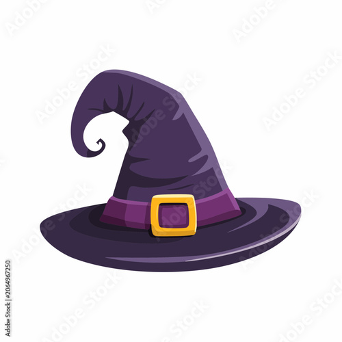 Purple Witch Hat with Golden Buckle