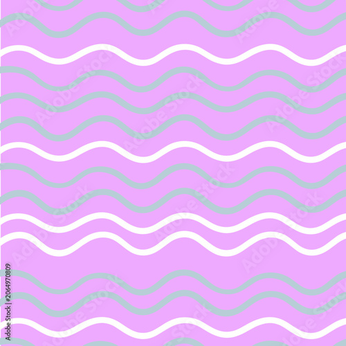 Minimalist horizontal wavy lines create a seamless pattern with pastel pink and white hues in a clean geometric style.