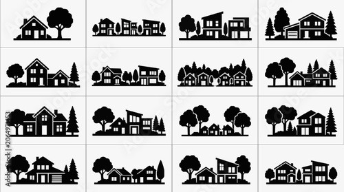 Bilde på lerret Neighborhood House Styles Collection.