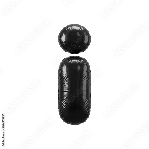 Trash bag letter I - Lowercase polyethylene bin liner font isolated on white background. Perfect alphabet for creative illustrations related to Ecology, recycling, garbage...