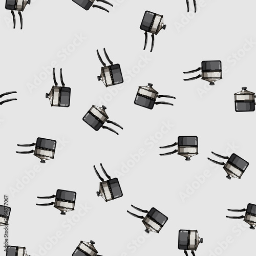 Foto seamless pattern home double boiler pan cartoon
