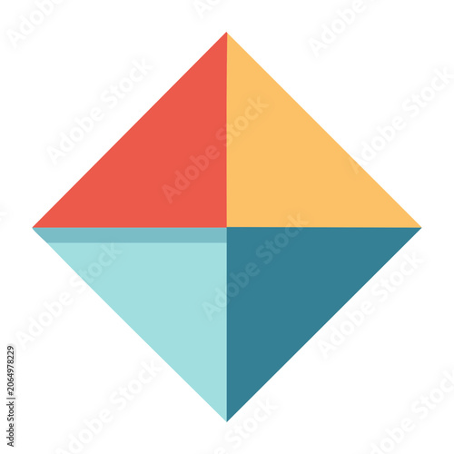 Colorful diamond icon with four segments