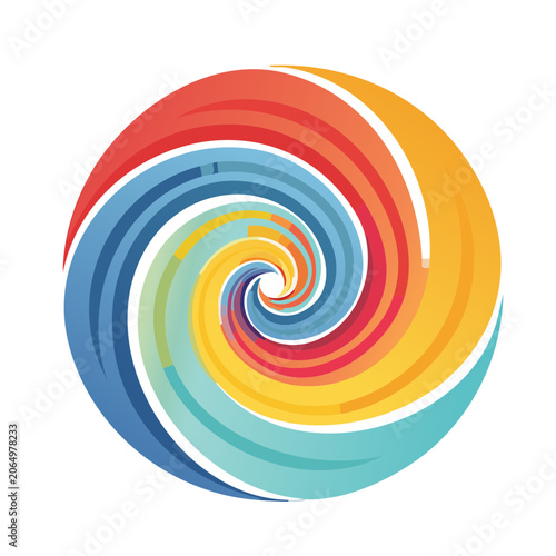 Colorful Abstract Spiral Swirl Illustration