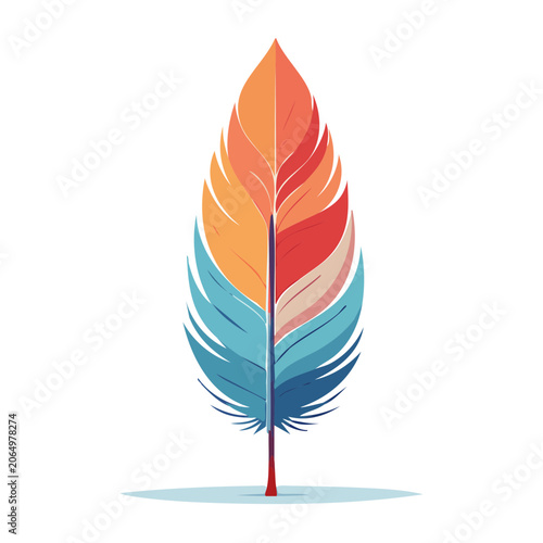 Colorful gradient feather illustration