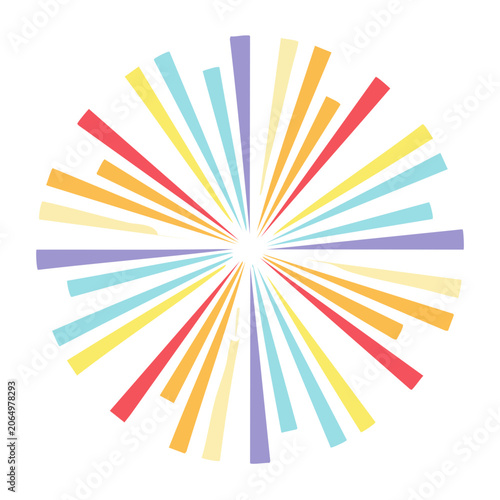 Colorful Radiating Burst Vector Design