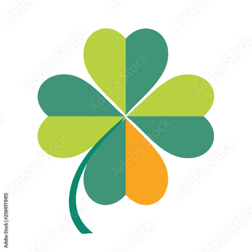Flat Design Four Leaf Clover Icon