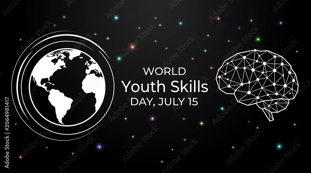 Naklejka premium World youth skills day july 15 empowering youth with essential skills for a global future