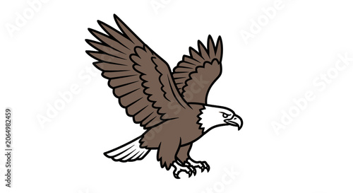 Foto Bald eagle flying with wings spread