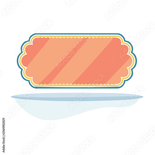 Peach and Blue Ornate Frame Illustration