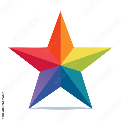 Rainbow colored geometric star vector icon