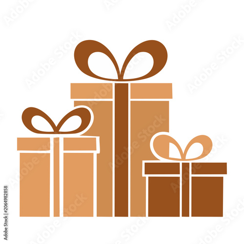 Flat design gift boxes with bows on transparent background
