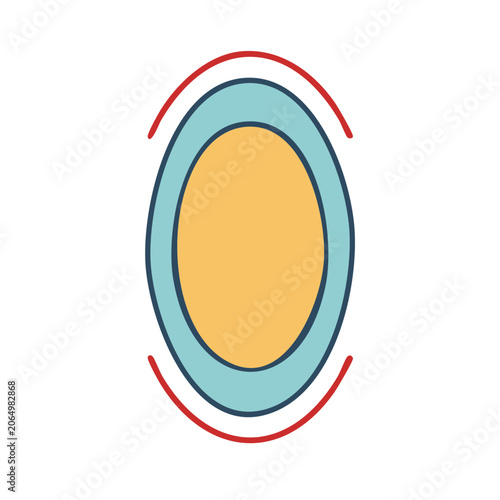 Flat design egg icon with concentric outlines