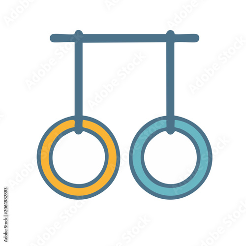 Flat Design Gymnastics Rings Icon