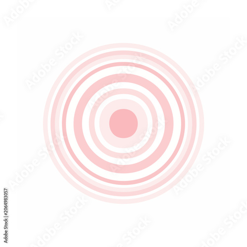 Pink concentric circles on white background