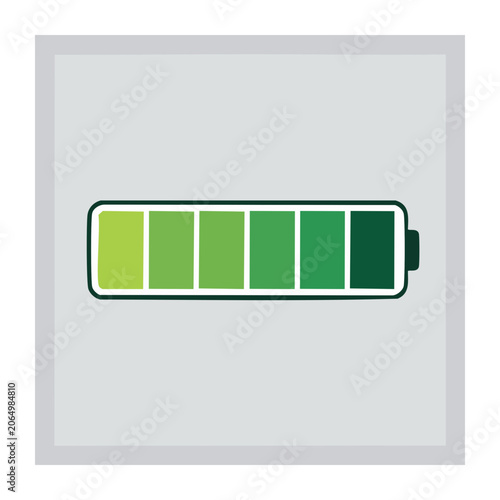 Flat design battery icon with charge levels