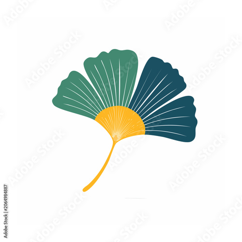Flat design ginkgo leaf illustration