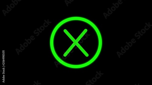 Glossy Green Peace Symbol Icon Button on Black Background 4k video
