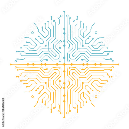 Symmetrical Circuit Board Illustration