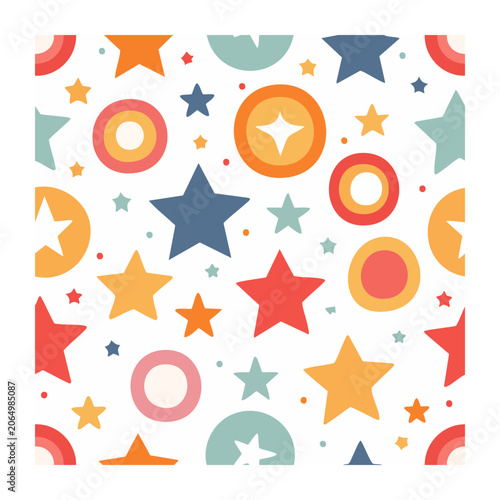 Abstract geometric pattern with circles and stars
