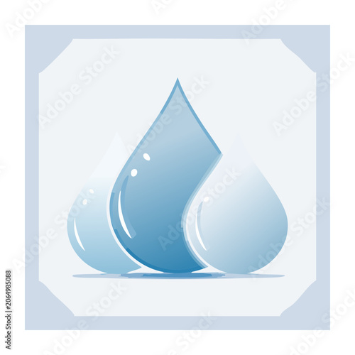 Blue Water Droplet Illustration