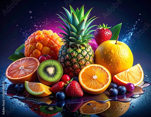 A vibrant arrangement of fresh fruit