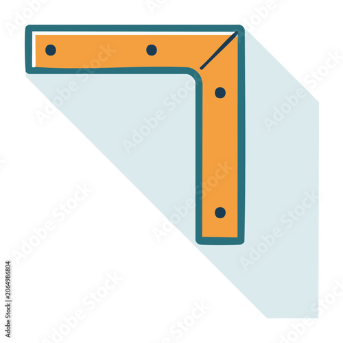 Orange corner brace icon on light blue background