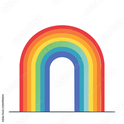 Flat design rainbow arch vector