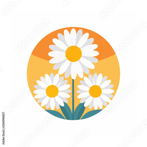 Flat design sun with rays and face