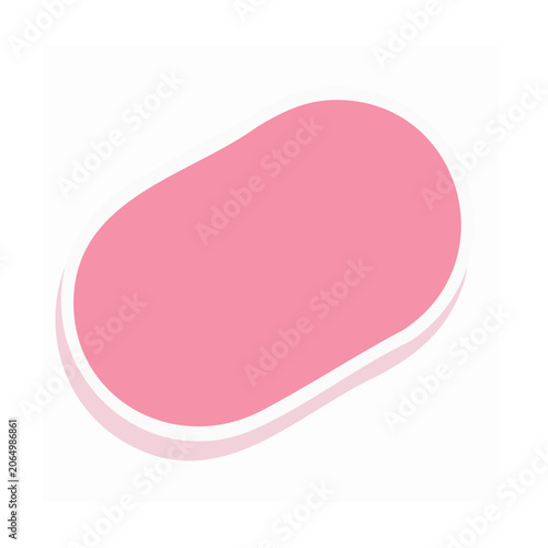 Pink pill icon on transparent background