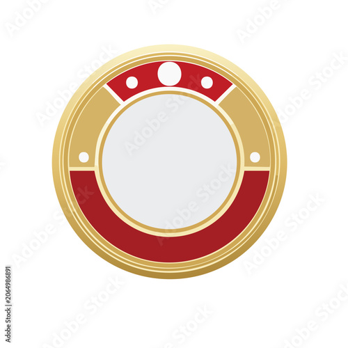 Gold and Red Circular Badge Icon