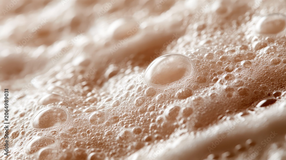 Obraz premium Close-Up of Bubbles and Foam, Captivating Textures in Refreshing Beverage Surface