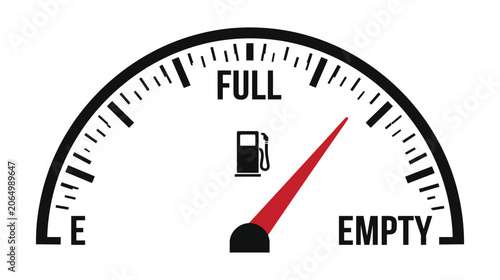 Gauge fuel vector illustration display low level needle