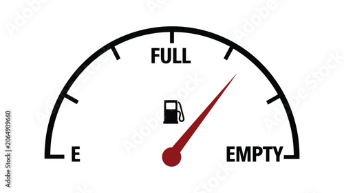 Gauge fuel vector illustration display low level needle