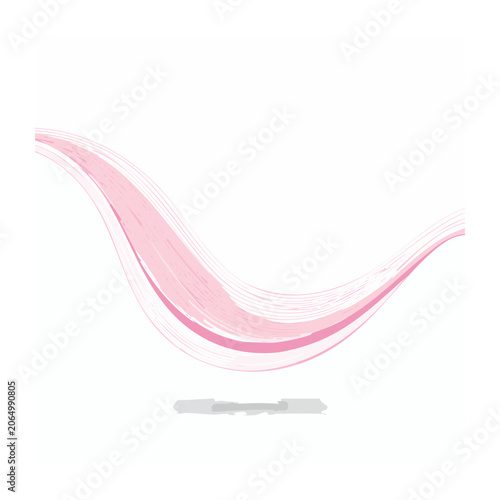 Pink abstract wave on white background
