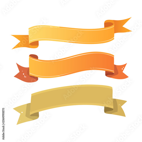Three colorful ribbons in flat design style